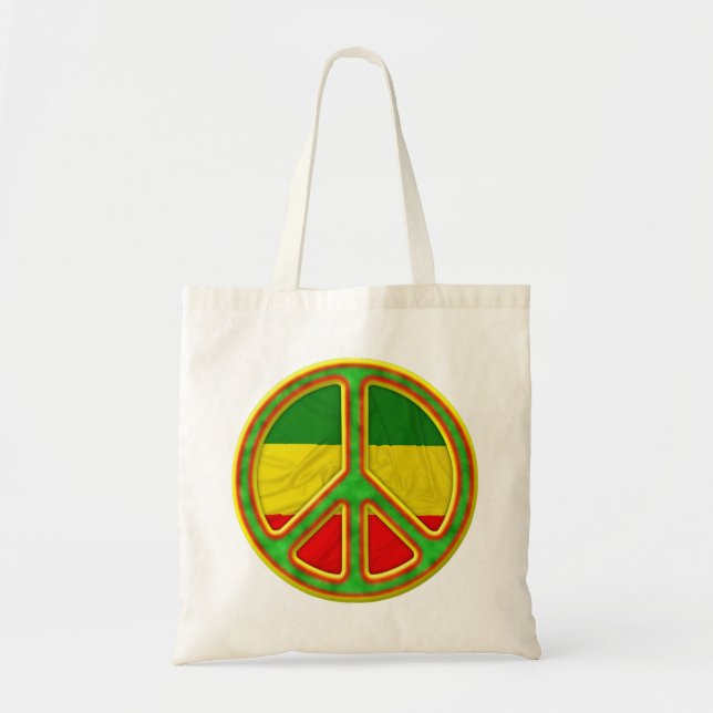 Bolsa Tote Símbolo de paz de Rasta (Frente)