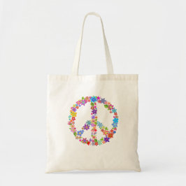 Bolsa Tote Símbolo de paz, Design de força colorida