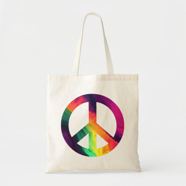 Bolsa Tote Símbolo de paz Hippy Tote Bag (Frente)