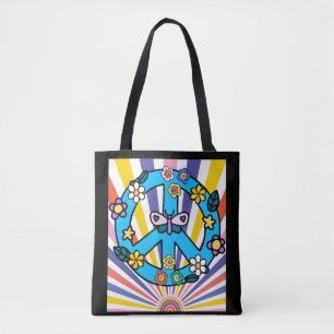 Bolsa Tote Símbolo de Paz Retro