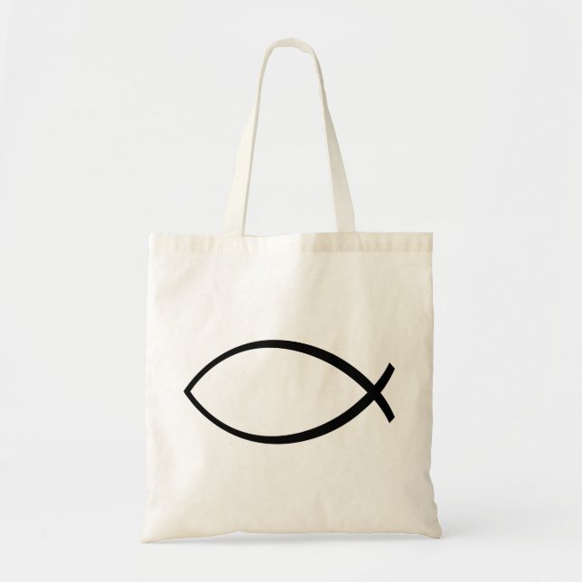 Bolsa Tote Símbolo de Peixe Cristão (Ichthys) (Frente)