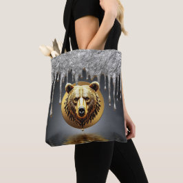 Bolsa Tote Símbolo de Vida Selvagem do Majestoso Urso Dourado