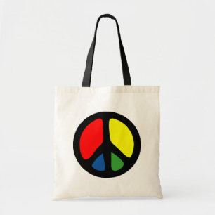 Bolsa Tote Símbolo Hippy Groovy Peace