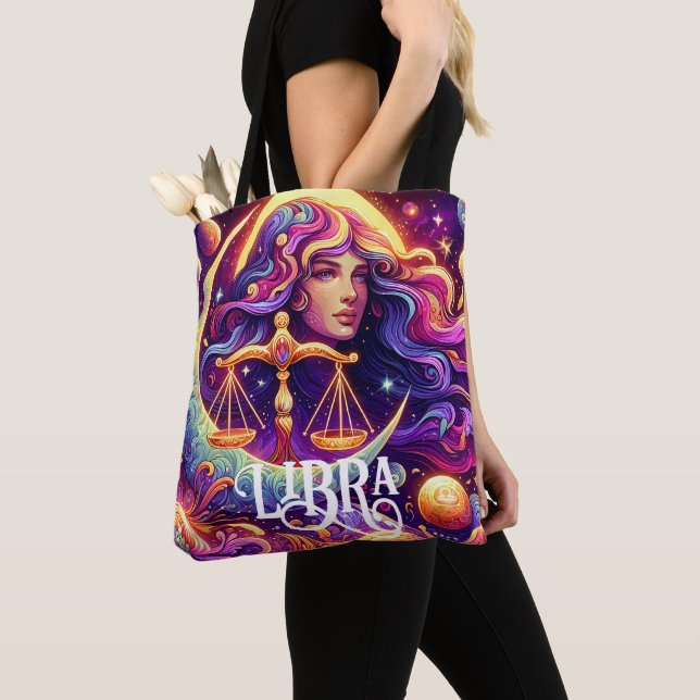 Bolsa Tote Símbolo Horoscópico Libra Zodiac Arte Mística Eéti (Close Up)