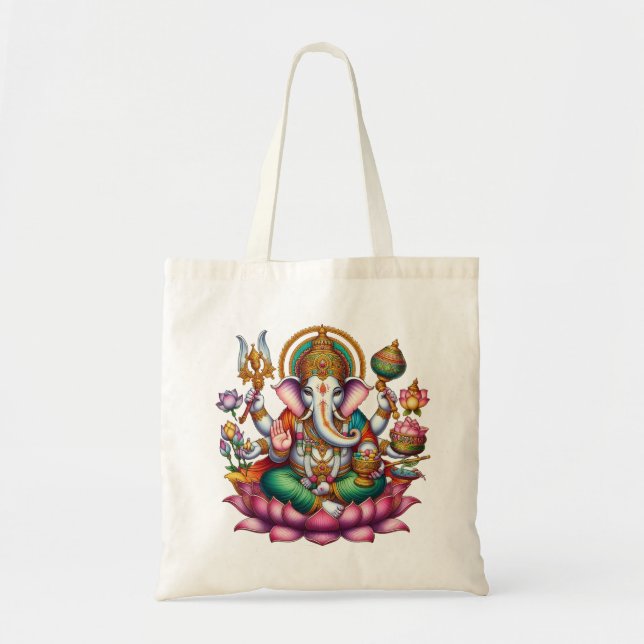 Bolsa Tote Símbolo Imagem Ganesha da Prosperidade e Sabedoria (Frente)
