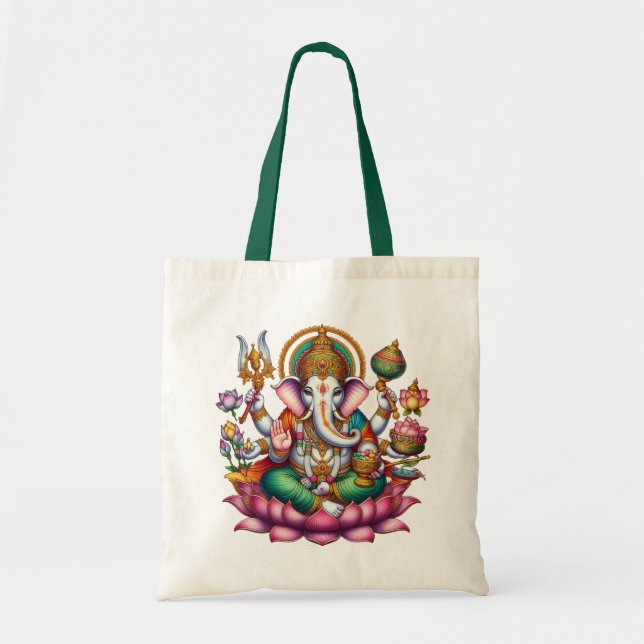 Bolsa Tote Símbolo Imagem Ganesha da Prosperidade e Sabedoria (Frente)