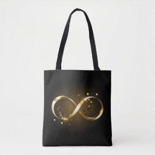 Bolsa Tote Símbolo Infinity do ouro