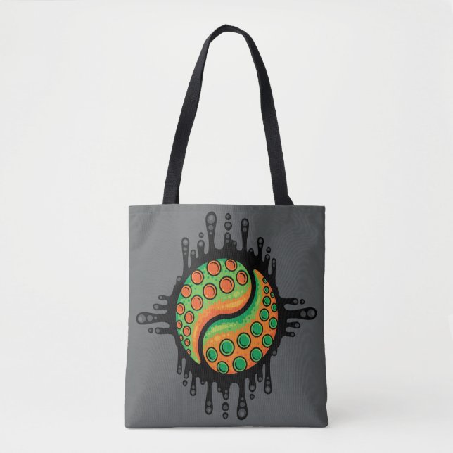 Bolsa Tote Símbolo Inky Octopus Tentacle Yin Yang (Frente)