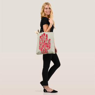 Bolsa Tote Símbolo Médico Mão Vermelha Assistência Médica