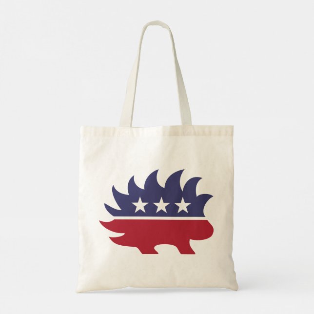 Bolsa Tote Símbolo Porcupine do Partido Libertário (Verso)