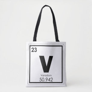 Bolsa Tote Símbolo químico de vanádio fórmula química