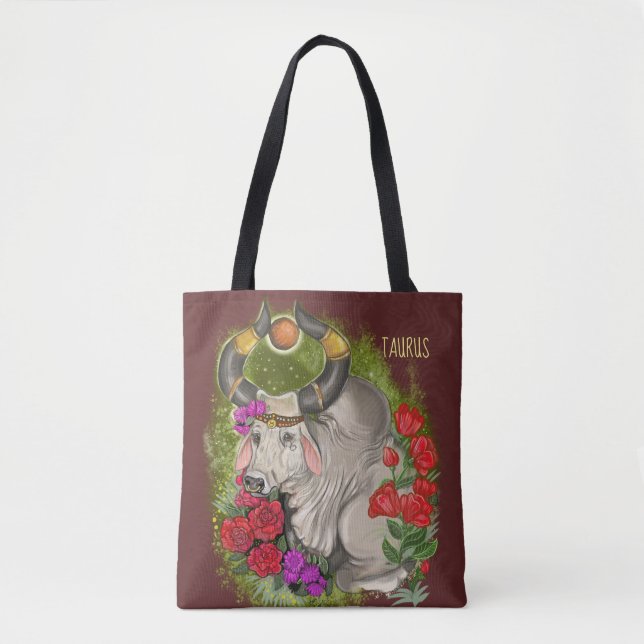 Bolsa Tote Símbolo Taurus Zodiac (Frente)