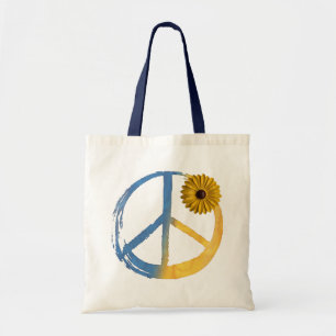 Bolsa Tote Símbolo ucraniano PEACE Sinal de girassol Guerra n