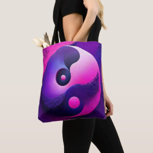 Bolsa Tote Símbolo Yin Yang Colorful do Iluminismo Vibrante