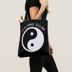 Bolsa Tote Símbolo Yin Yang - tatuagem sólida design 2