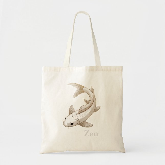 Bolsa Tote Símbolo Zen Koi de Força Pacífica (Frente)