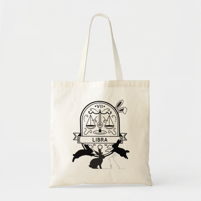Bolsa Tote Símbolo Zodiac e Animais Correspondentes.Libra - C (Frente)