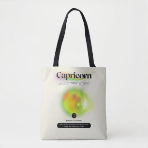 Bolsa Tote Símbolo Zodiac Moderno capricorn Cita Elemento Ter