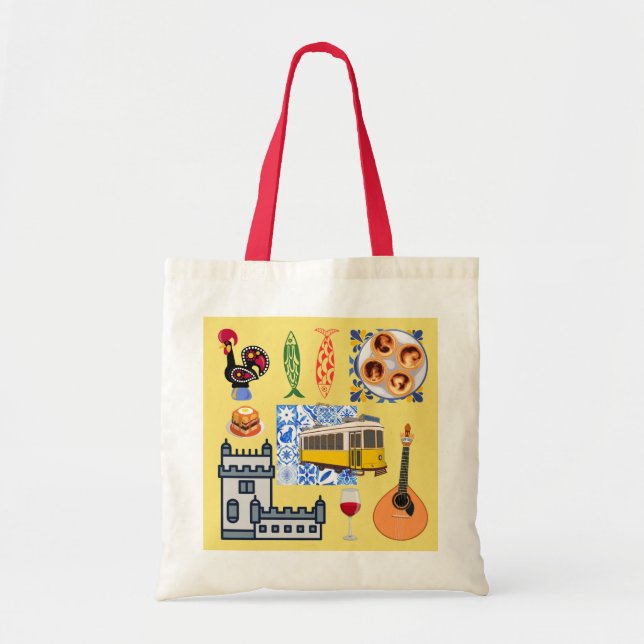 Bolsa Tote Símbolos da Cidade de Lisboa (Frente)