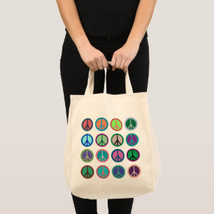 Bolsa Tote Símbolos de Paz em Cor