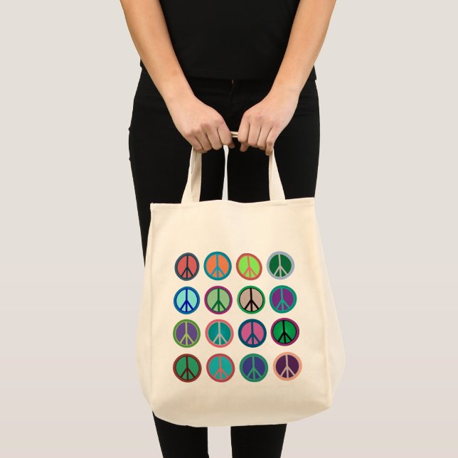 Bolsa Tote Símbolos de Paz em Cor (Frente (produto))