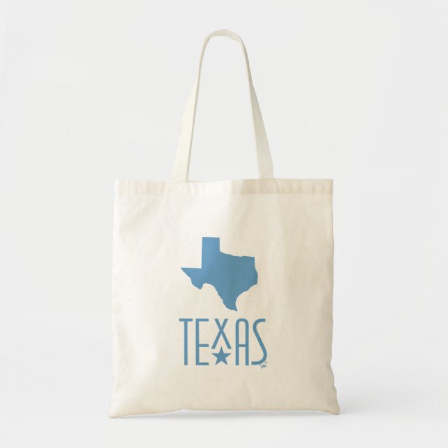 Bolsa Tote Símbolos do Texas, estado do Texas, azul (Frente)