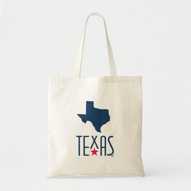 Bolsa Tote Símbolos do Texas, Texas, azul marinho (Frente)