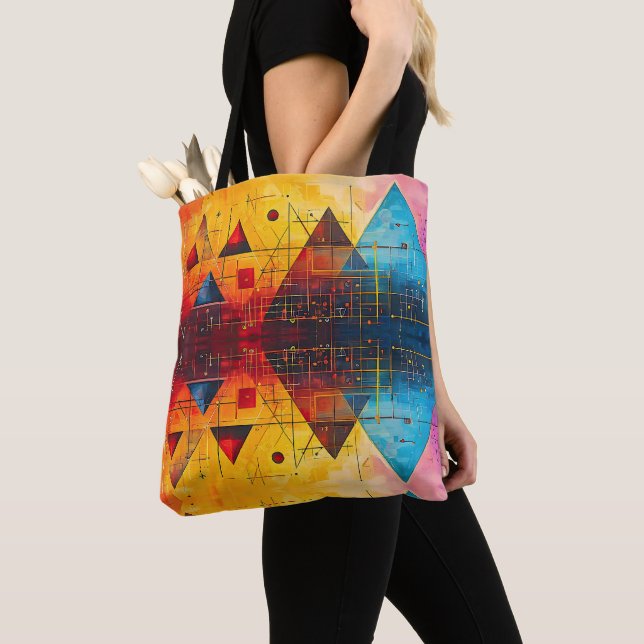 Bolsa Tote Símbolos Geométricos Abstrato nº 05. (Close Up)