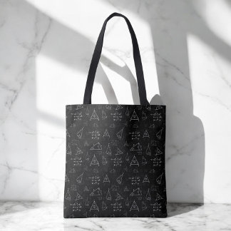 Bolsa Tote Símbolos matemáticos, matemáticos, de volta à esco