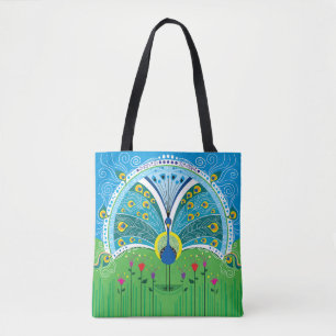 Bolsa Tote Simetria de Pavão Encantador