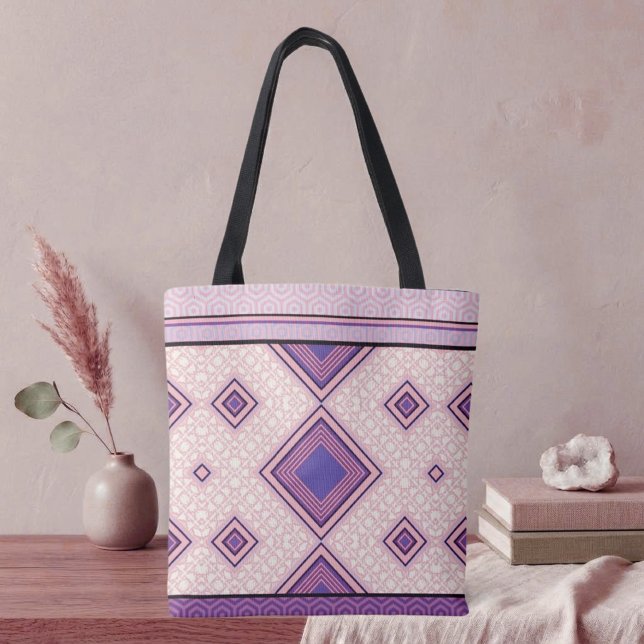Bolsa Tote Simetria Rosa e Roxa (Criador carregado)
