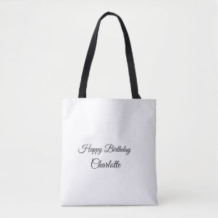 Bolsa Tote SIMPLE MINIMAL.CUTE ADICIONE NOME BEBÊ feliz anive