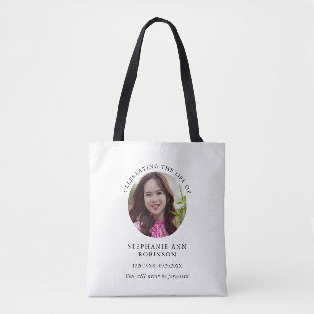 Bolsa Tote Simple Photo Funeral Memorial (Frente)