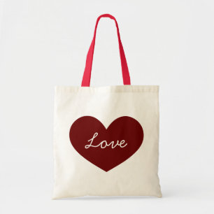 Bolsa Tote Simples Amor Coração Vermelho