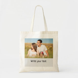 Bolsa Tote simples e mínimo adicione seu natal de fotos de t