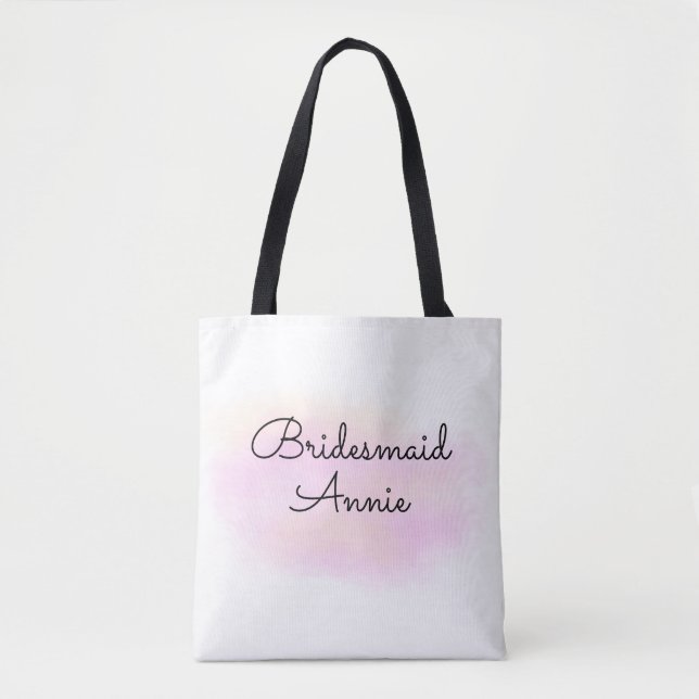 Bolsa Tote simples e mínimo adicione seu nome texto bridesmai (Frente)