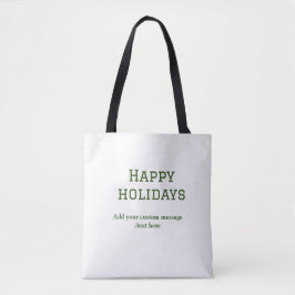 Bolsa Tote Simples feriados verdes e felizes no Natal