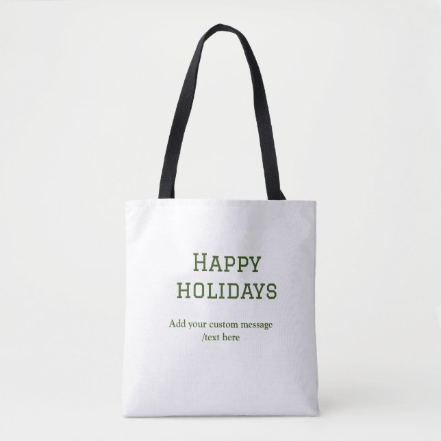 Bolsa Tote Simples feriados verdes e felizes no Natal (Frente)