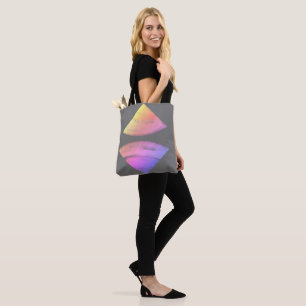 Bolsa Tote simples folhas pretas roxas azuis personalizadas a