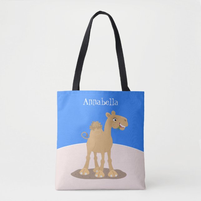 Bolsa Tote Simples ilustração de desenho animado de camelo fe (Frente)