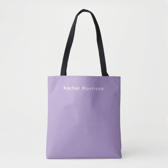 Bolsa Tote Simples Moderna Personalizada Roxa  (Frente)