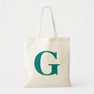 Bolsa Tote Simples Moderno Inicial Turquesa