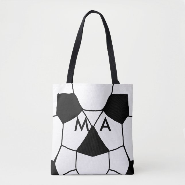 Bolsa Tote Simples monograma adicione seu nome com letra míni (Frente)