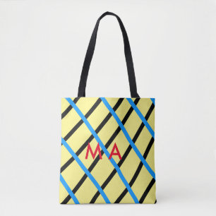 Bolsa Tote Simples monograma adicione seu nome com letra míni
