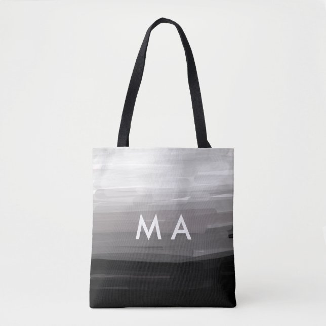 Bolsa Tote Simples monograma adicione seu nome com letra míni (Frente)