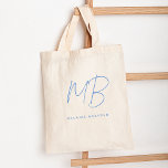 Bolsa Tote Simples Pastel Blue Minimalist Nome de dois monogr<br><div class="desc">Simples Pastel Blue Minimalist Um nome de dois monogramas tote bag perfeito como presente para amigos,  colegas de trabalho,  chefes,  consultores,  profissionais ou empresários.</div>