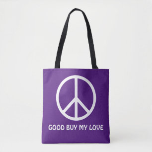 Bolsa Tote Simples símbolos/ícones - PEACE + ideias