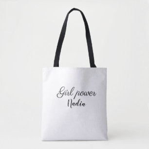 Bolsa Tote simples textos com nome de garota minimalista imag
