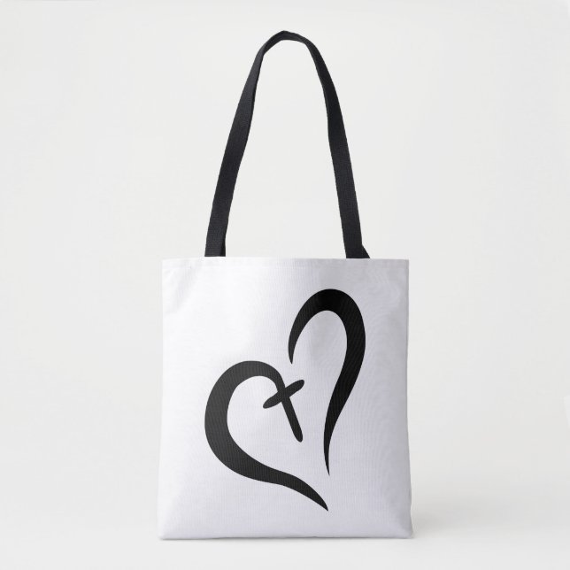 Bolsa Tote simplesmente amor bonitinho + fé = design | (Frente)