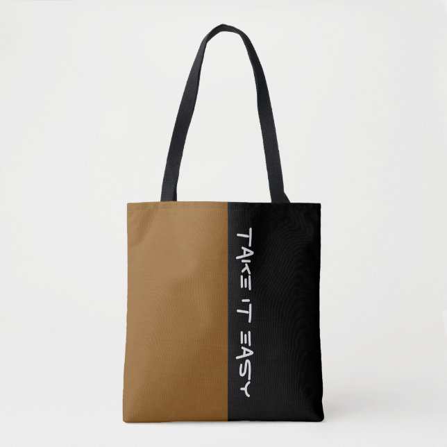 Bolsa Tote Simplesmente as cores BROWN e seu texto (Frente)